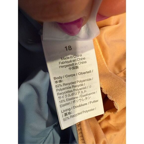 NWT Plus J.Crew Ruched squareneck One Piece Swimsuit in Blue Mist Size 18 - Picture 9 of 10